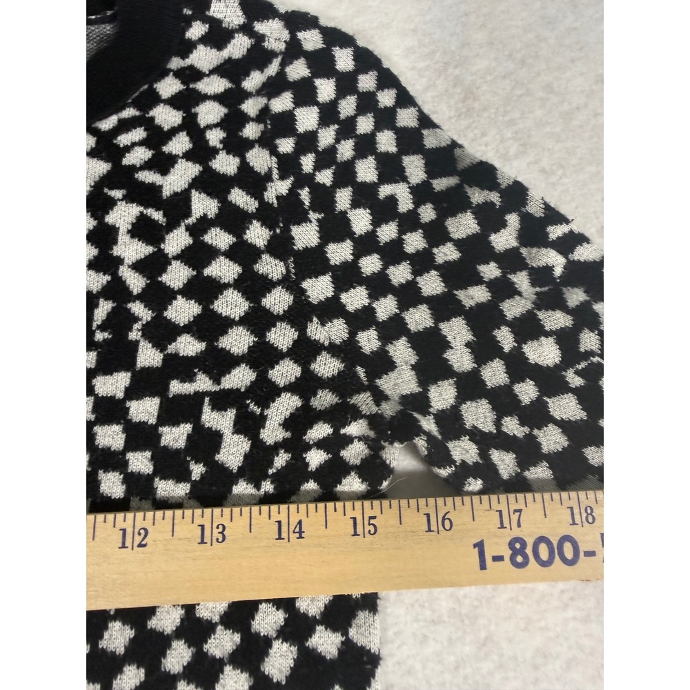 Halogen Black‎ White Geometric Print Crew Neck Sweater Top Women's XS - Picture 5 of 8